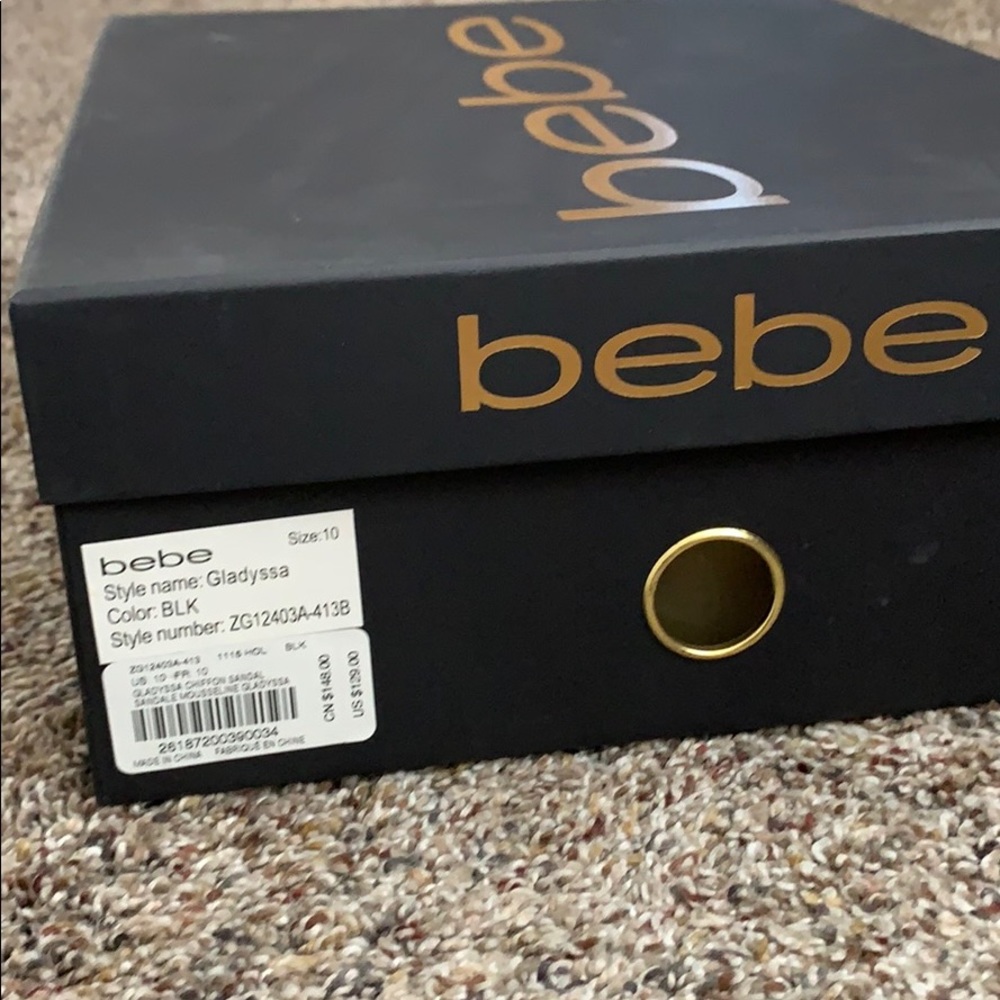 Bebe Gladyssa Black Chiffon Heels, sz 10 - Picture 8 of 8